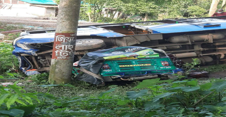 সিলেট সুনামগঞ্জ মহাসড়কে বাস সিএনজি সং ঘ র্ষে নি হ ত ২, গুরুতর আ হ ত ৭
