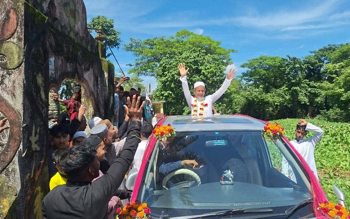 জগন্নাথপুরে মসজিদের মুয়াজ্জিনকে ব্যতিক্রমী বিদায় সংবর্ধনা