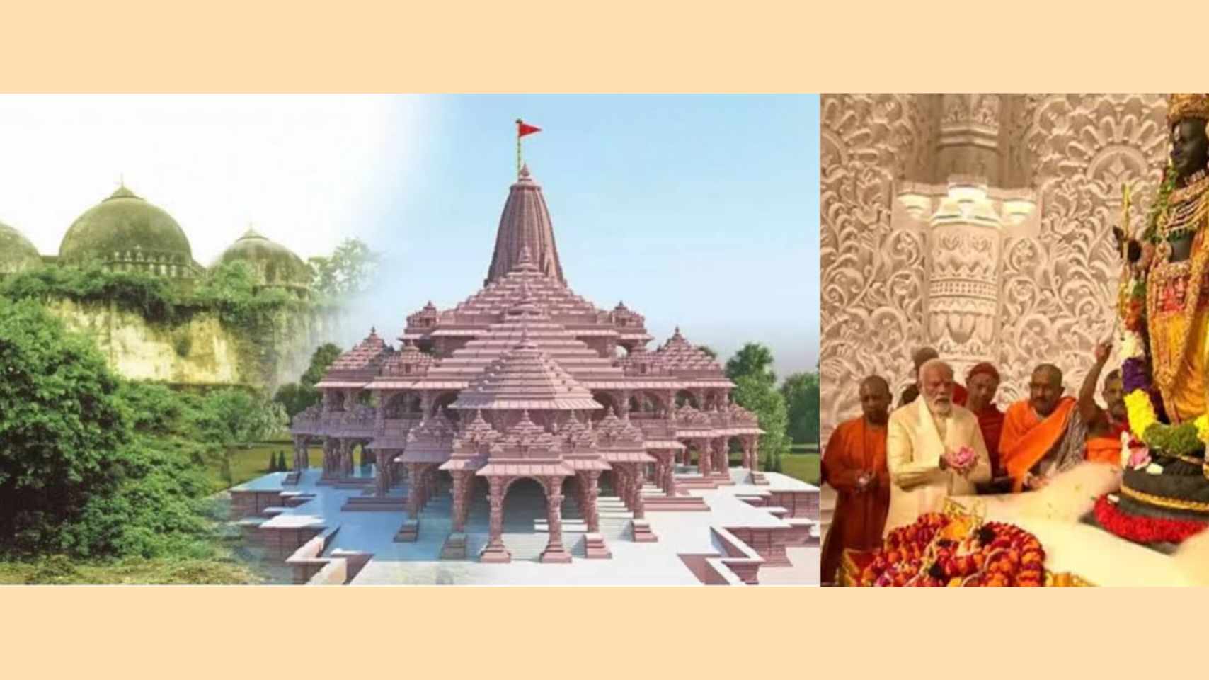 ভেঙ্গে ফেলা বাবরি মসজিদের জায়গায় রামমন্দিরের উদ্বোধন করলেন মোদী