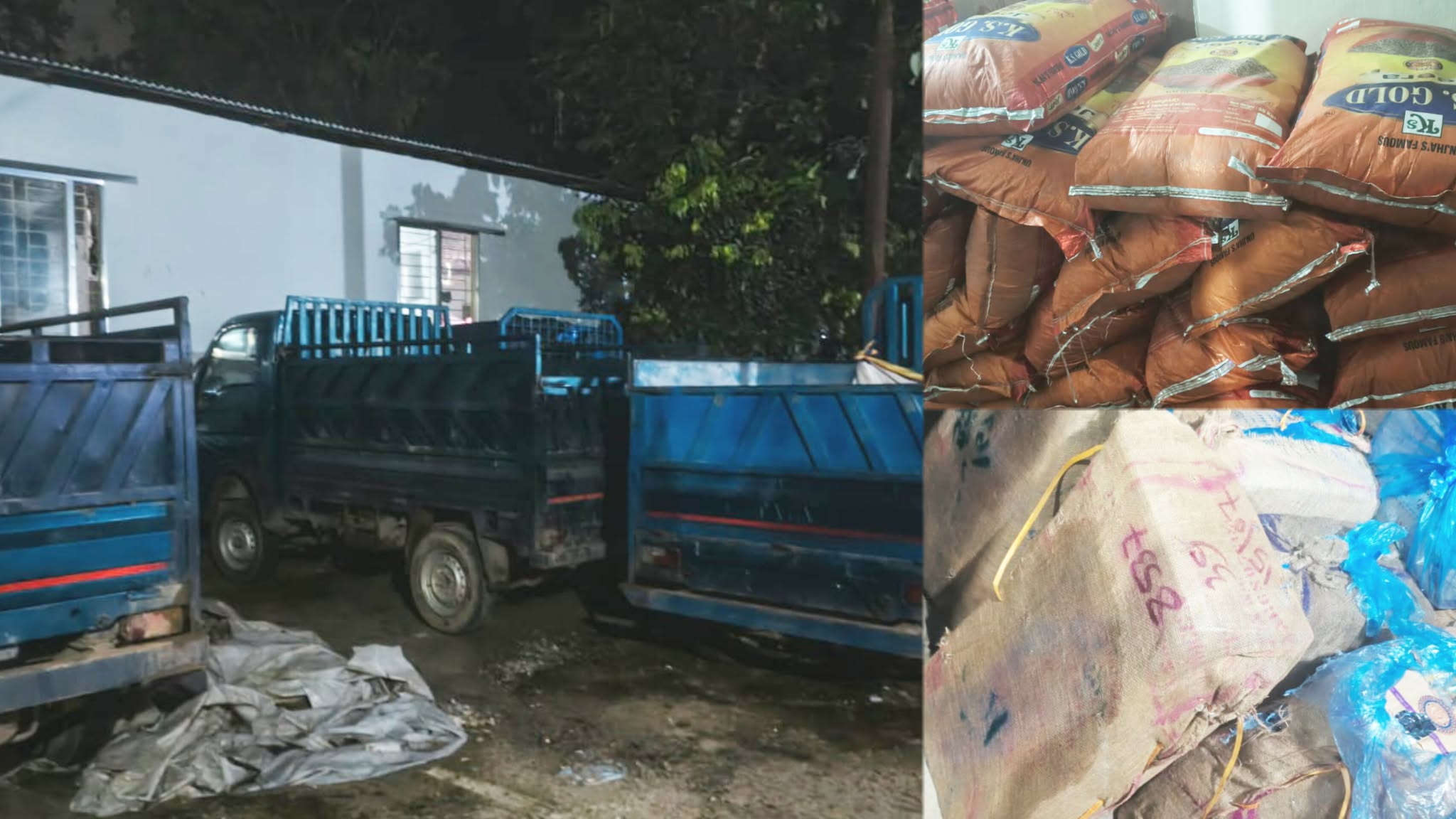 জৈন্তাপুরে বিপুল পরিমাণ ভা'রতীয় পণ্য জ'ব্দ