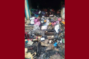 মাধবপুরে অ'গ্নিকা'ণ্ডে দোকান পু'ড়ে ছা'ই