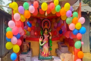 নানা আয়োজনে লাখাইয়ে সরস্বতী পুজা উদযাপিত
