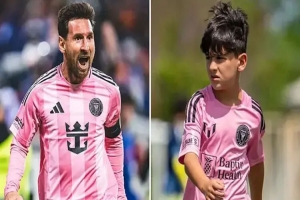 বাবার মতোই ফ্রি-কিক মেসির ছেলে সিরোর বাবার মতোই ফ্রি-কিক মেসির ছেলে সিরোর
